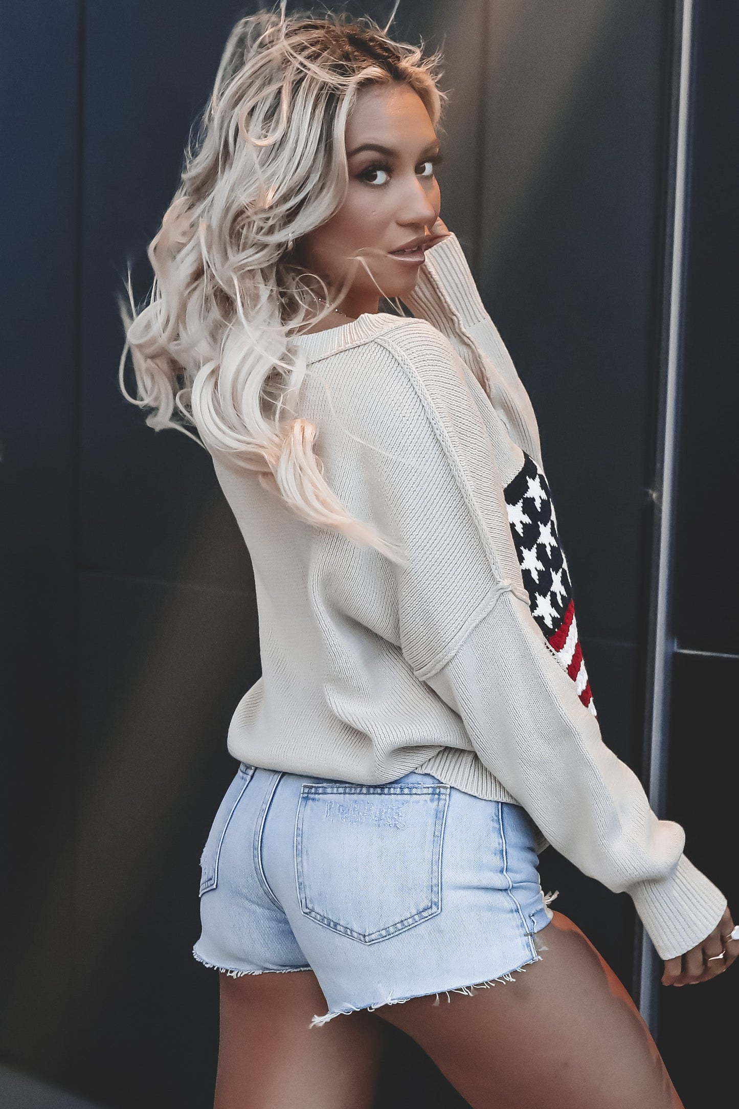 All For Fashion American Flag Sweater