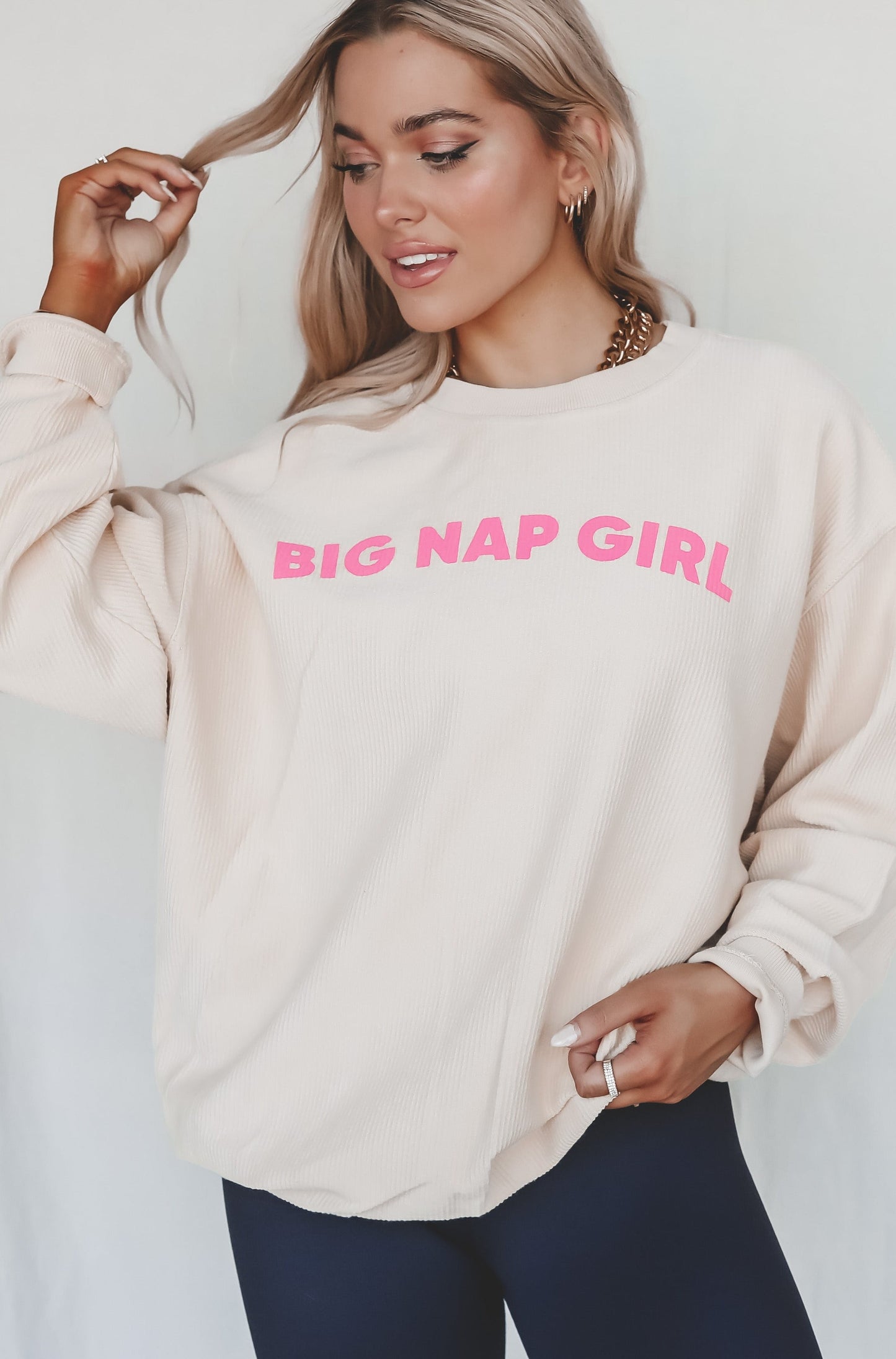 Big Nap Girl Corded Sweatshirt