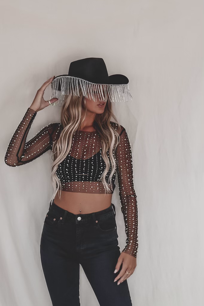 Bring On The Bling Bestie Mesh Top